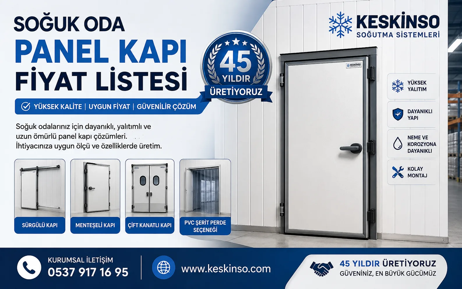 Soğuk oda Panel Kapı Fiyat Listesi