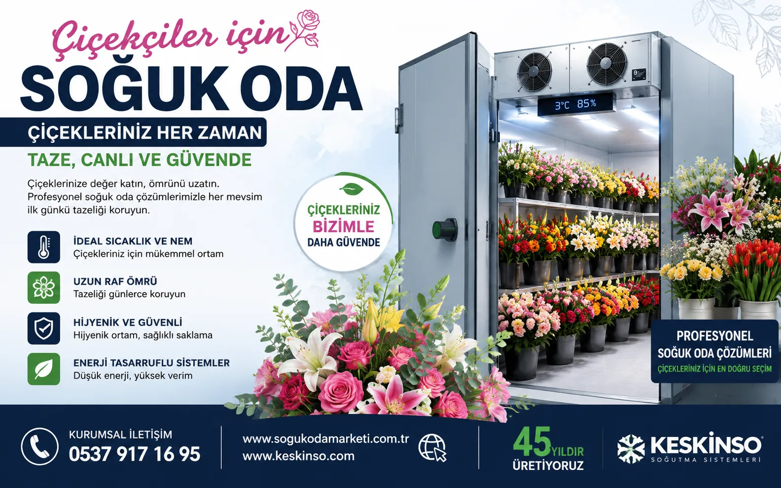 Çiçekçiler için Soğuk Oda